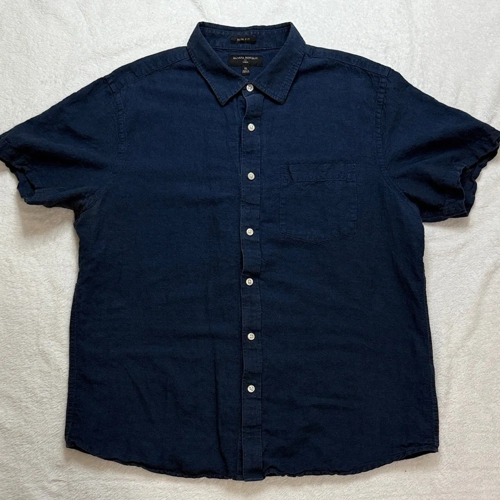 Banana Republic Dark Blue Casual Button-Down Shirt